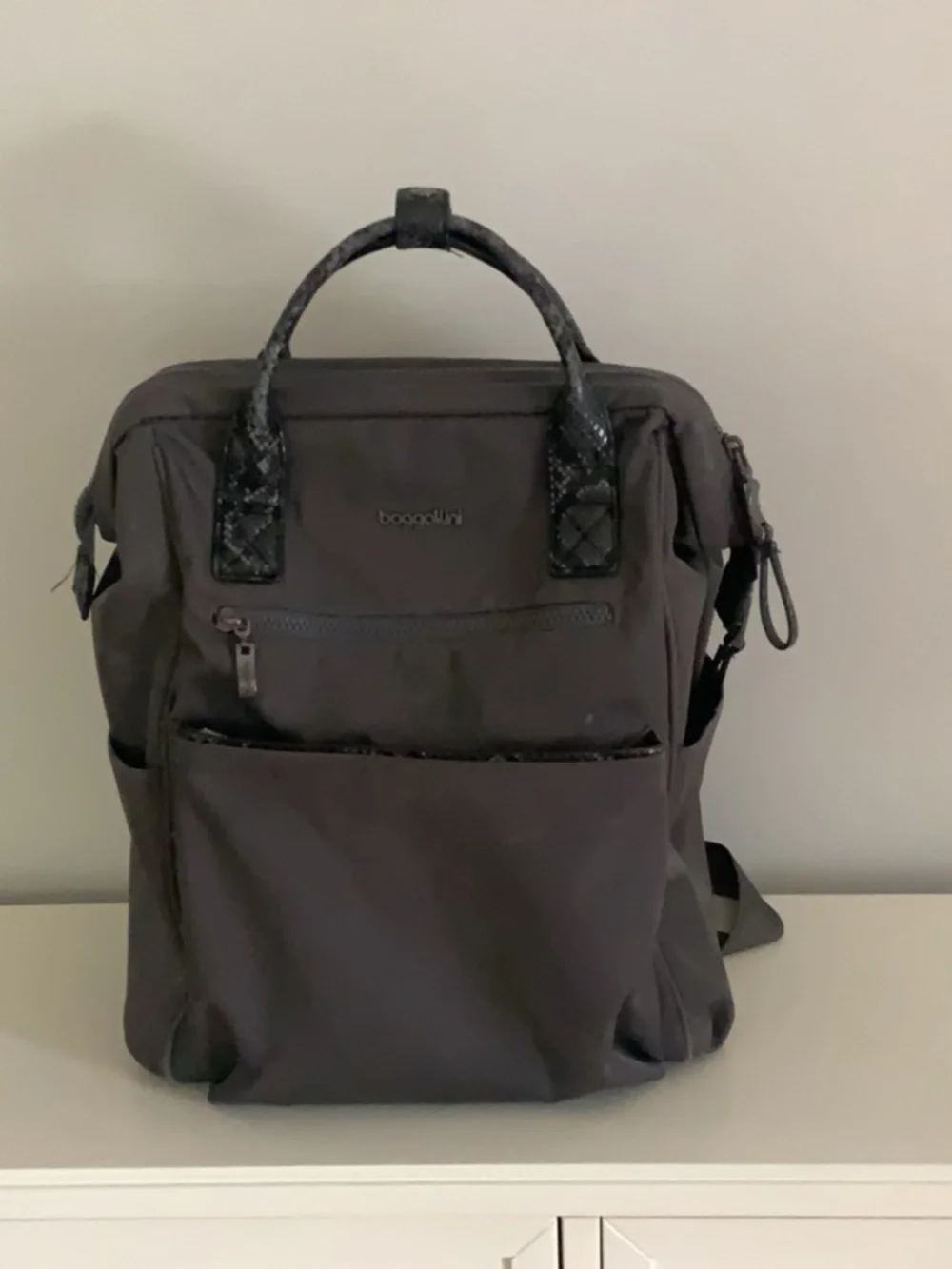 Baggallini Soho Backpack in Smoke color